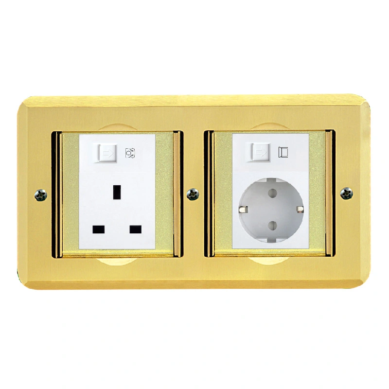 Open Cover Socket Brass Alloy Floor Socket 6 Moduli Capacità